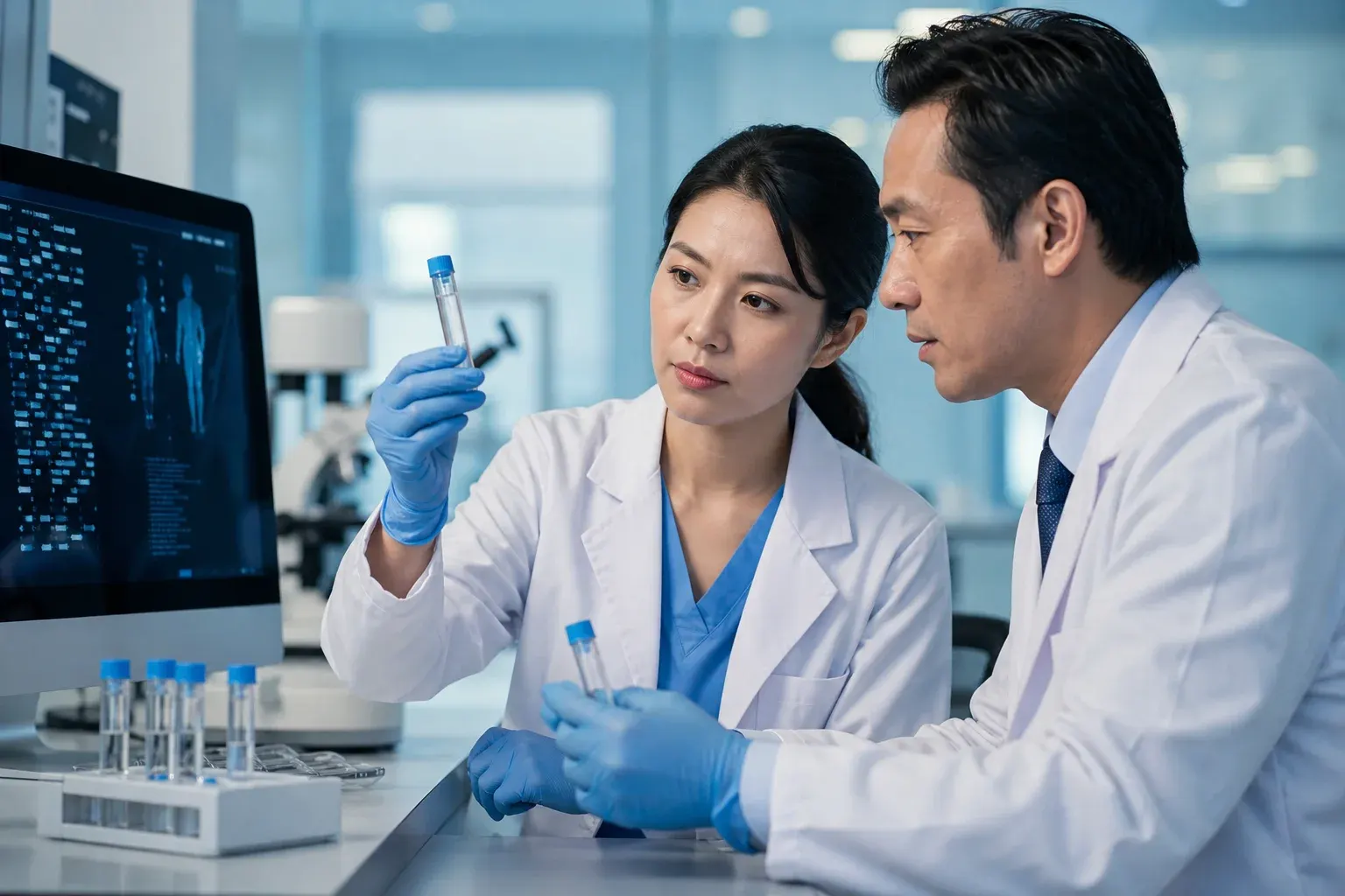 A specialist preparing for a bone marrow stem cell transplant