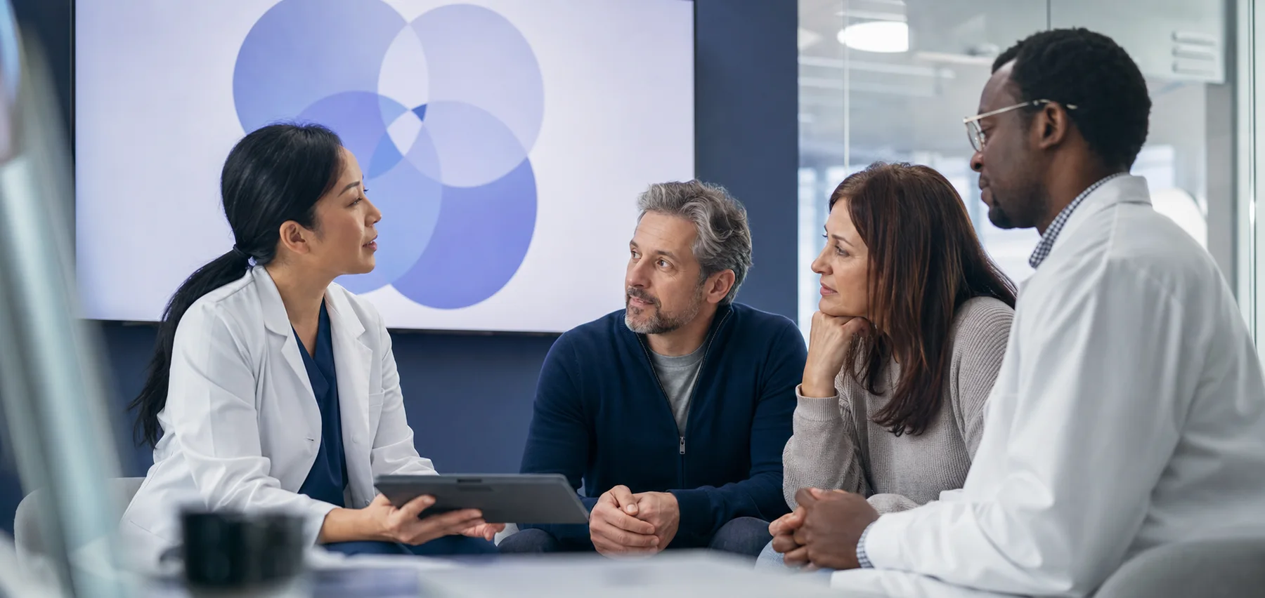A transplant team reviewing donor compatibility